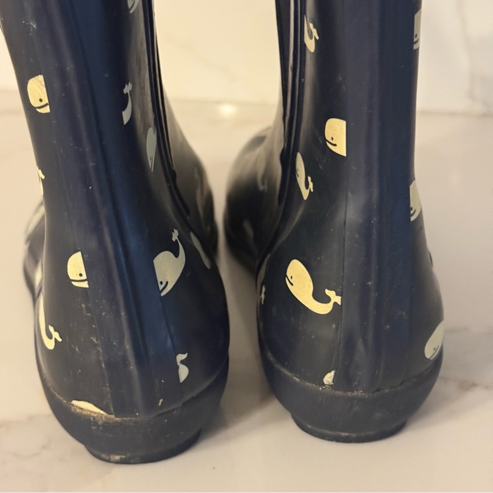 London Fog Navy Whale Print Ankle Boots - Picture 7 of 9